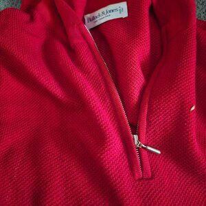 Bullock and jones zip red sweater size medium